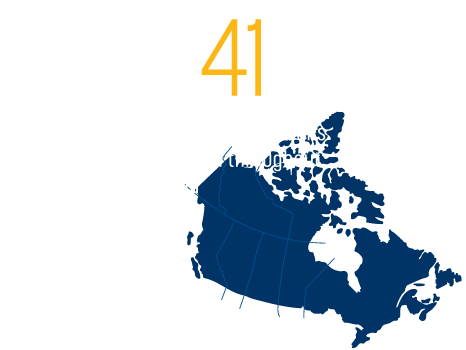 Graph - 41 public policy decisions influenced throughout Canada