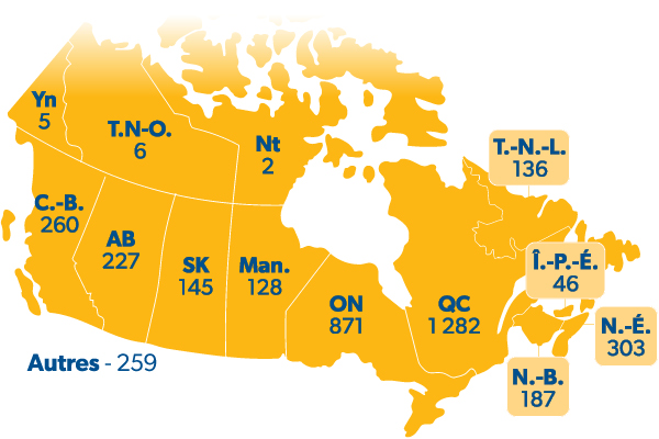 Une carte du Canada avec les inscriptions : Arthritis Talks + Arthritis Connections
