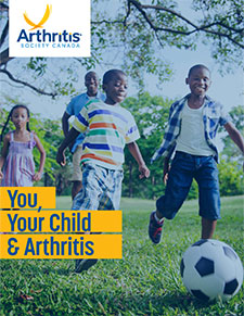 Photography of kids running - first page of the PDF "You, Your Child and Arthritis"