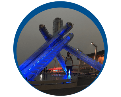 Vancouver Olympic Torch with blue light