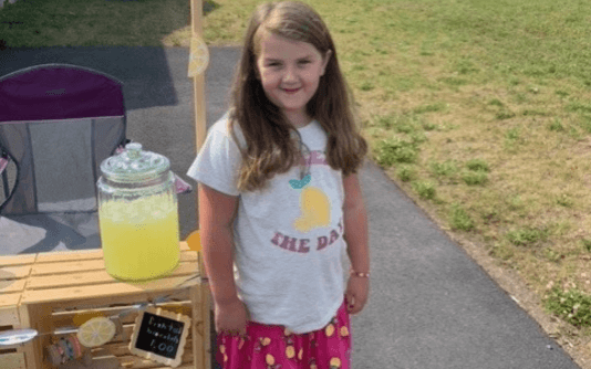 Allison with her lemonade stand