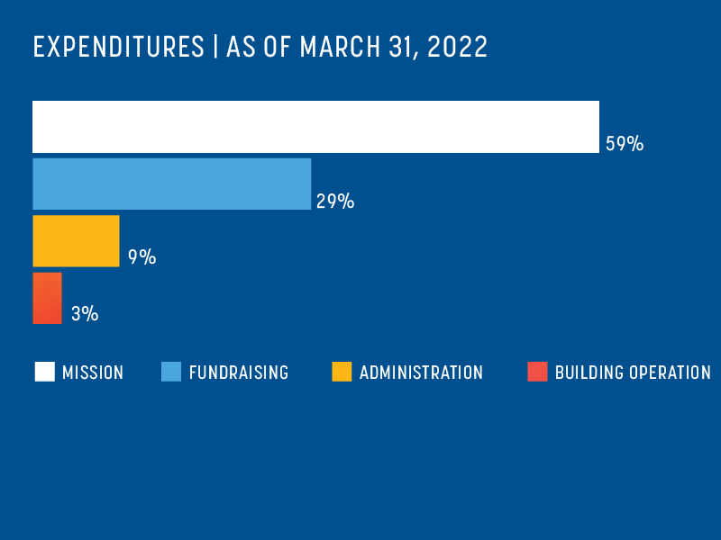 This picture shows the percentage of the expenditures at March 2021