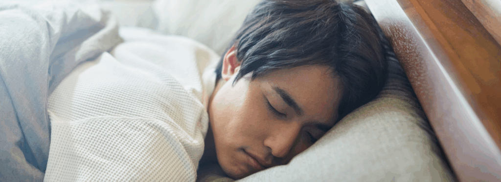 A man peacefully sleeping