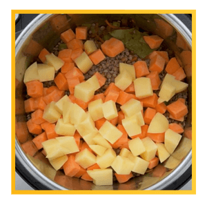 Step 2 Add carrots, celery, paprika, cayenne pepper, turmeric, salt, pepper and bay leaves. Sauté until softened, about 5 minutes.